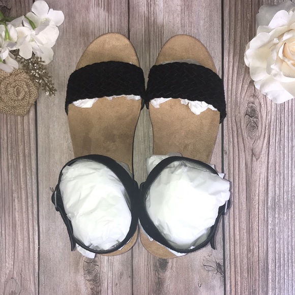 Lucky Brand Black Leather Wedge Sandal 8.5M - Picture 4 of 8